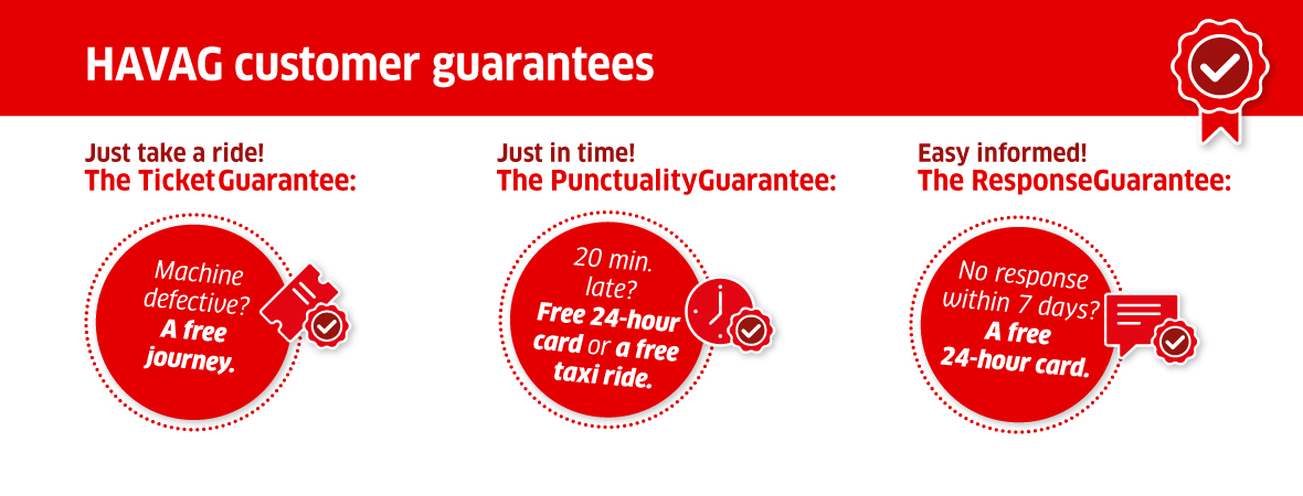 HAVAG – customer guarantees - just take a ride - just in time - easy informed