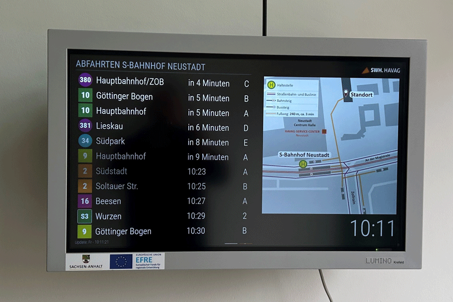 Update der Verkehrsinfomonitore