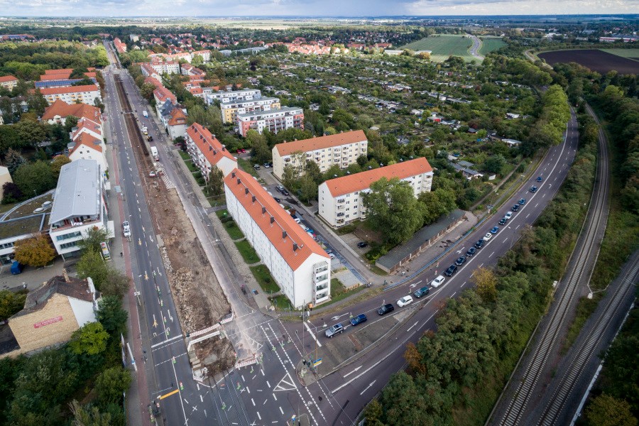 Dessauerstraße Luftaufnahme.