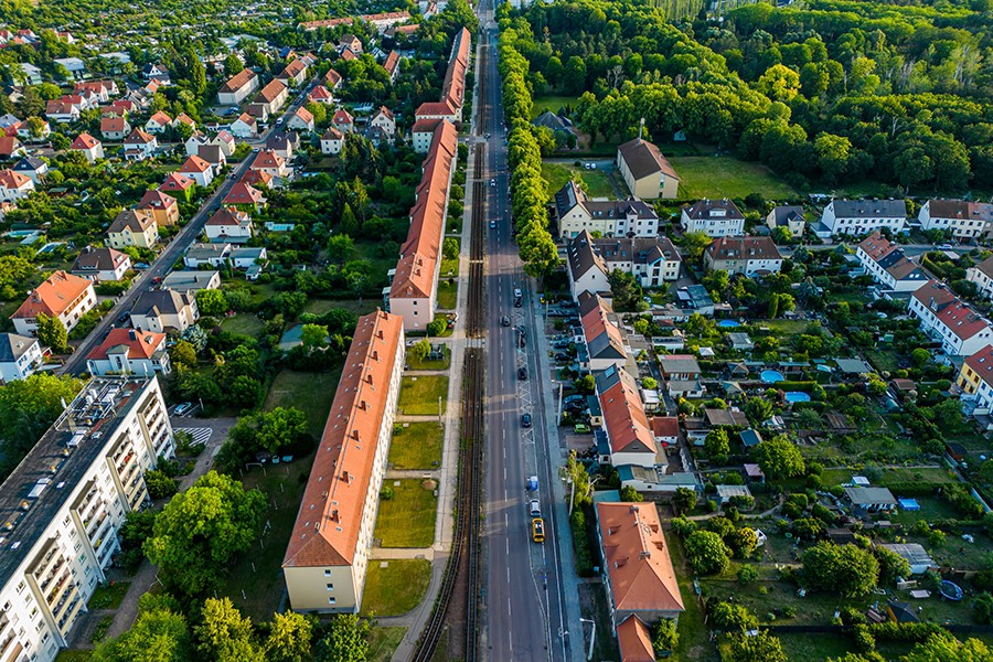 Dessauer Straße Luftaufnahme.