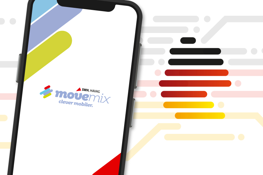 Ein Smartphone mit der movemix_app.