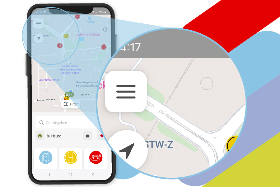 Ansicht der Startseite movemix_app auf das Hauptmenü.